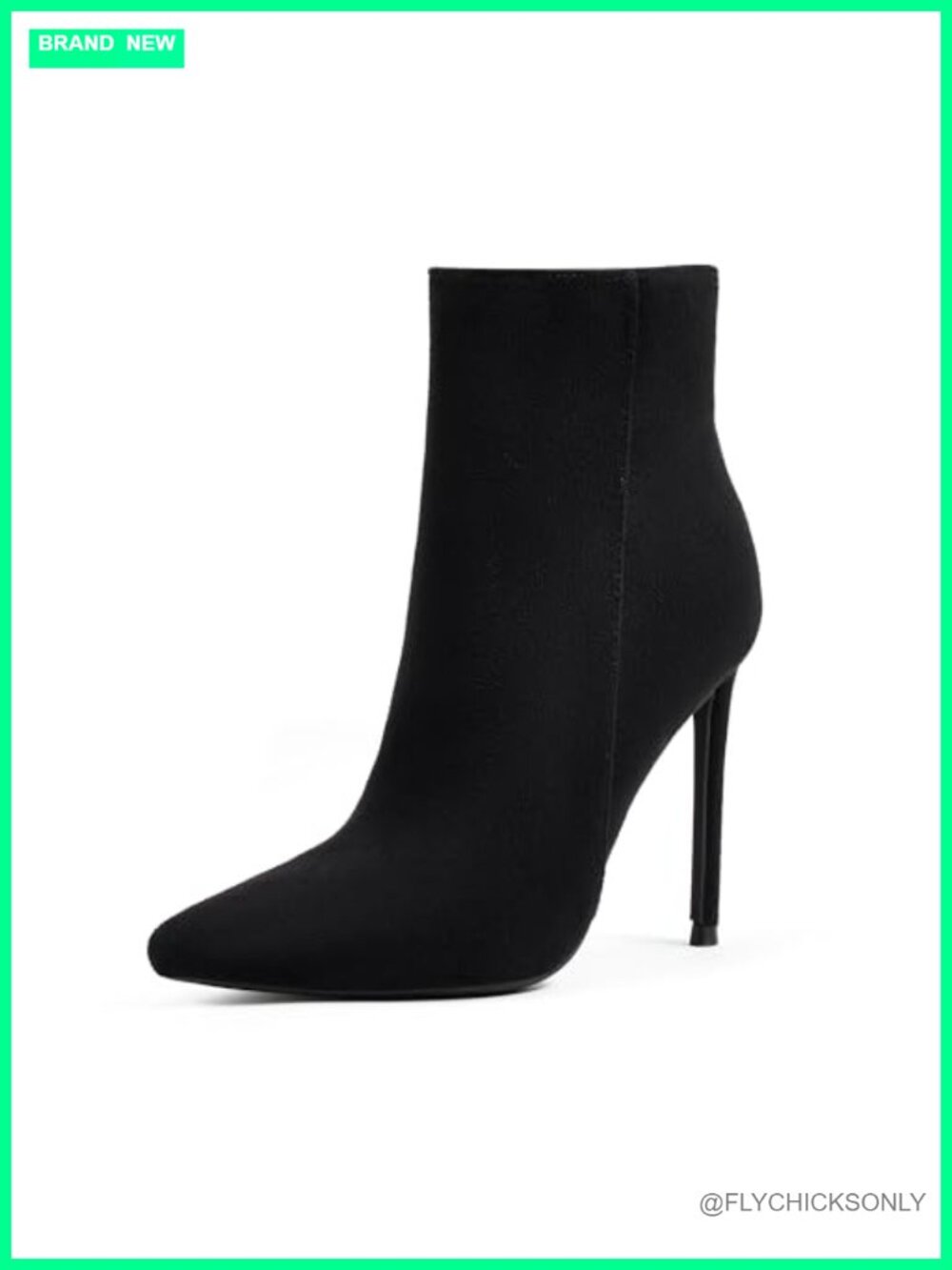 Women's Pointed Toe Stiletto High Heel Ankle Boots with Zipper